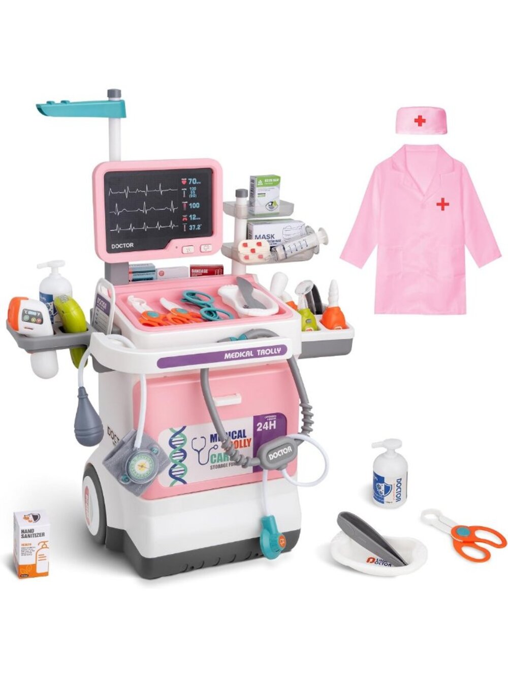 Kids Doctor Kit for Toddlers - Stethoscope, Thermometer & Doctor Costume 3-5